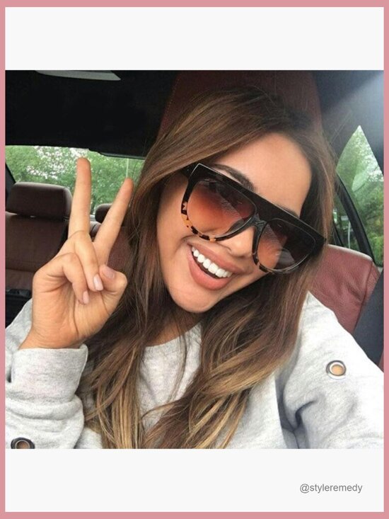 Retro Oversized Aviator Sunglasses with Plastic Frame UV400 Lenses main image 4